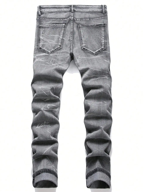 Calça Jeans Masculina Slim Destroyed Stretch