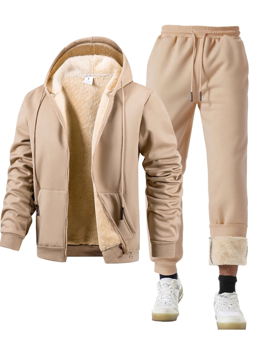 Conjunto Esportivo Masculino Térmico com Jaqueta, Calça e Capuz