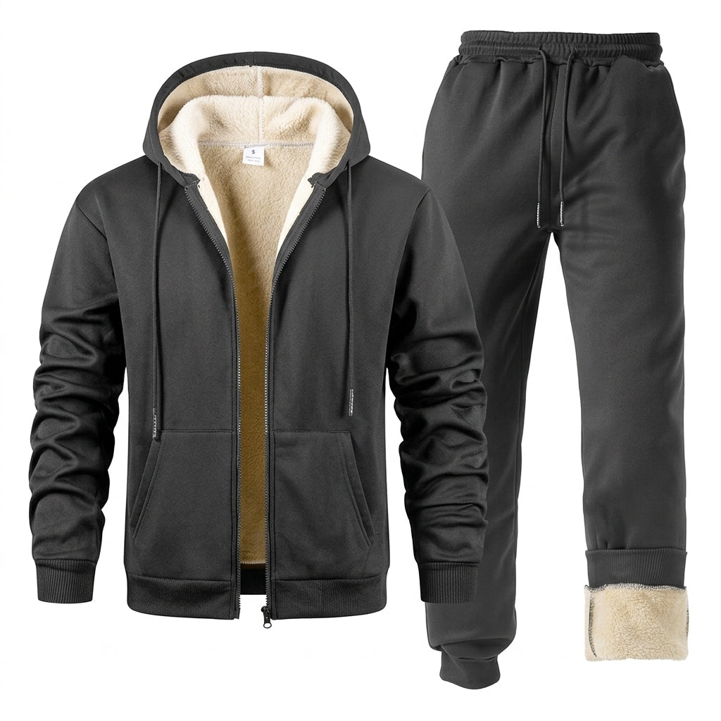 Conjunto Esportivo Masculino Térmico com Jaqueta, Calça e Capuz