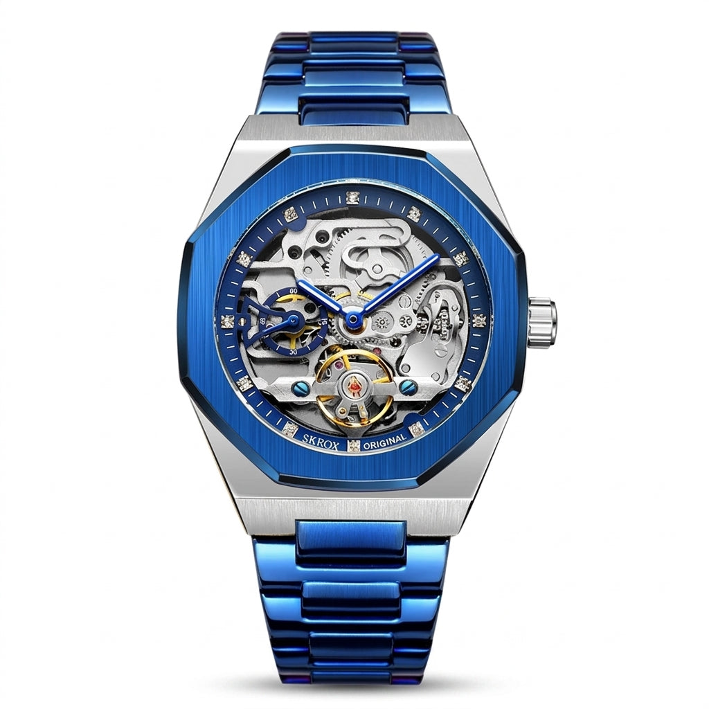 Relógio Masculino de Luxo Mecânico com Diamantes
