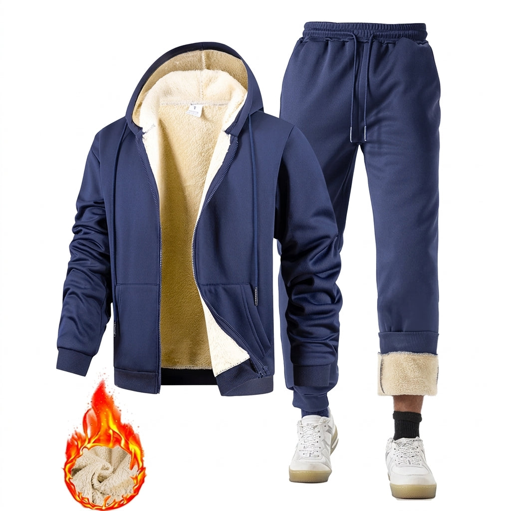 Conjunto Esportivo Masculino Térmico com Jaqueta, Calça e Capuz