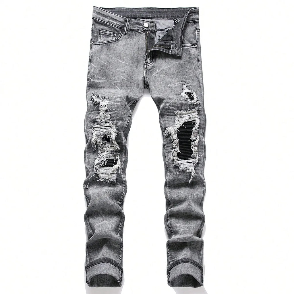 Calça Jeans Masculina Slim Destroyed Stretch