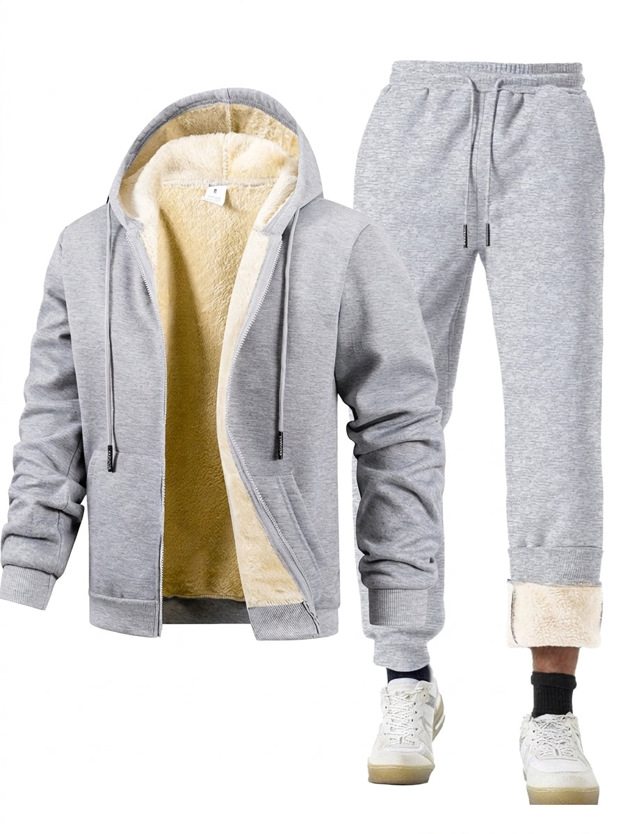 Conjunto Esportivo Masculino Térmico com Jaqueta, Calça e Capuz